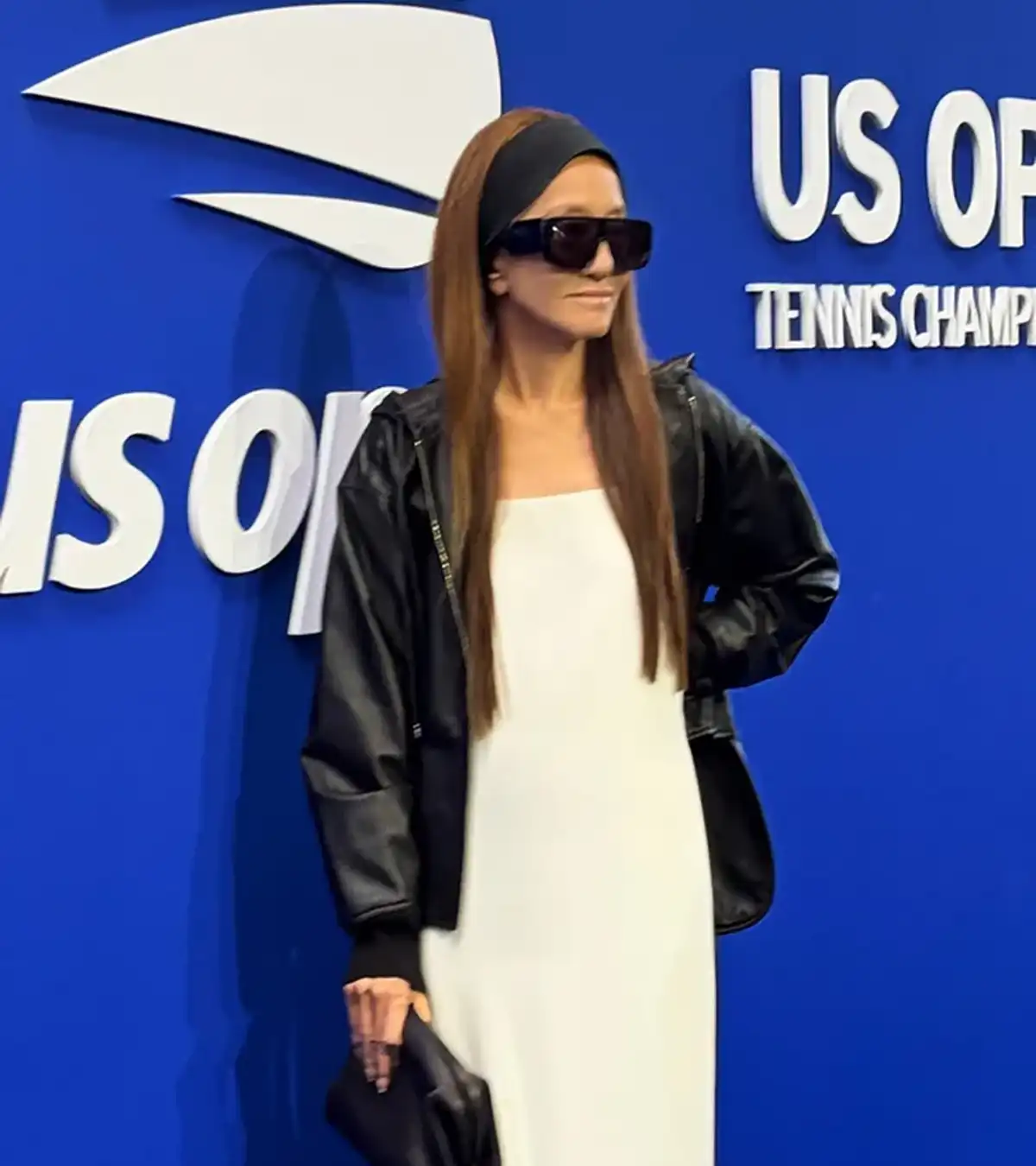 Shop Vera Wang US Open Event 2026 Black Leather Jacket