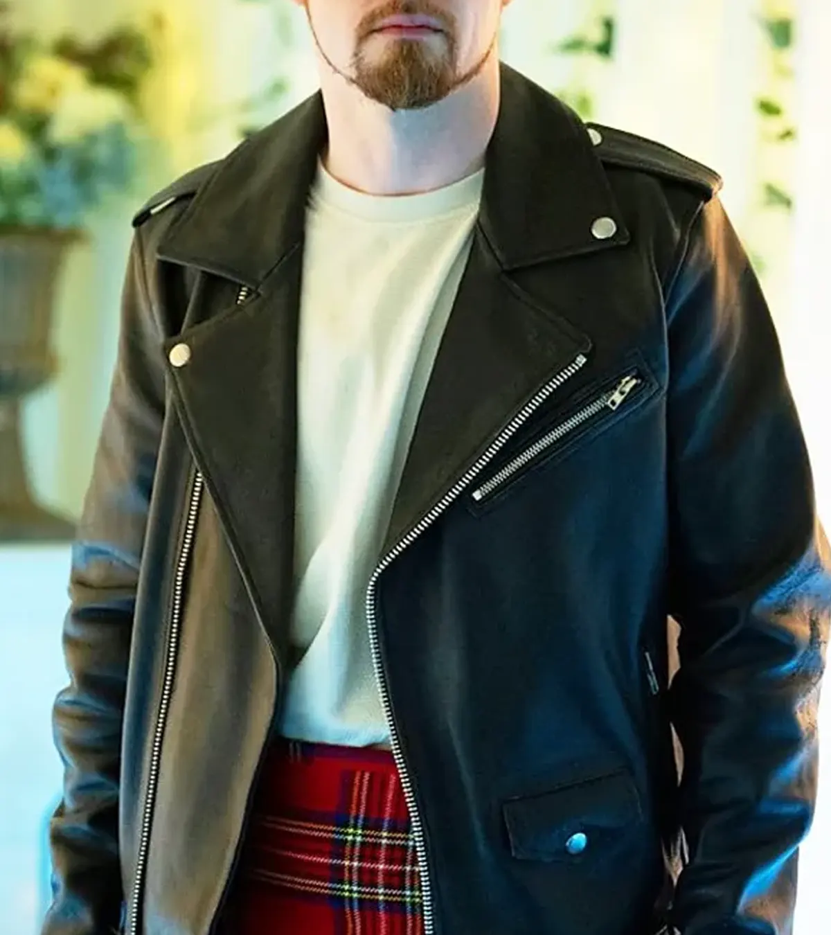 TV-Series An t-Eilean 2025 Andrew MacInnes Calum Mac’Illeathain Black Leather Jacket