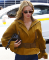 The Drew Barrymore Show 2026 Lili Reinhart Mustard Leather Jacket Front