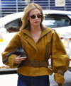 The Drew Barrymore Show 2026 Lili Reinhart Mustard Leather Jacket Right