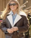 The Motherhood S01 Connie Britton Shearling Leather Jacket