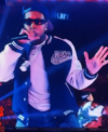The R&B Las Vegas Tour 2026 Guest Appearance Tyga Nike Blue and White Varsity Jacket Front