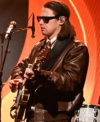 The Tonight Show Starring Jimmy Fallon 2026 Jungle4eva Member Joshua Lloyd-Watson Brown Bomber Leather Jacket Right