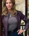 Tracy Spiridakos Anna Pigeon 2026 Burgundy Leather Jacket