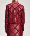 Tv Show The View 2026 Joy Behar Red Audrey Leather Jacket Back