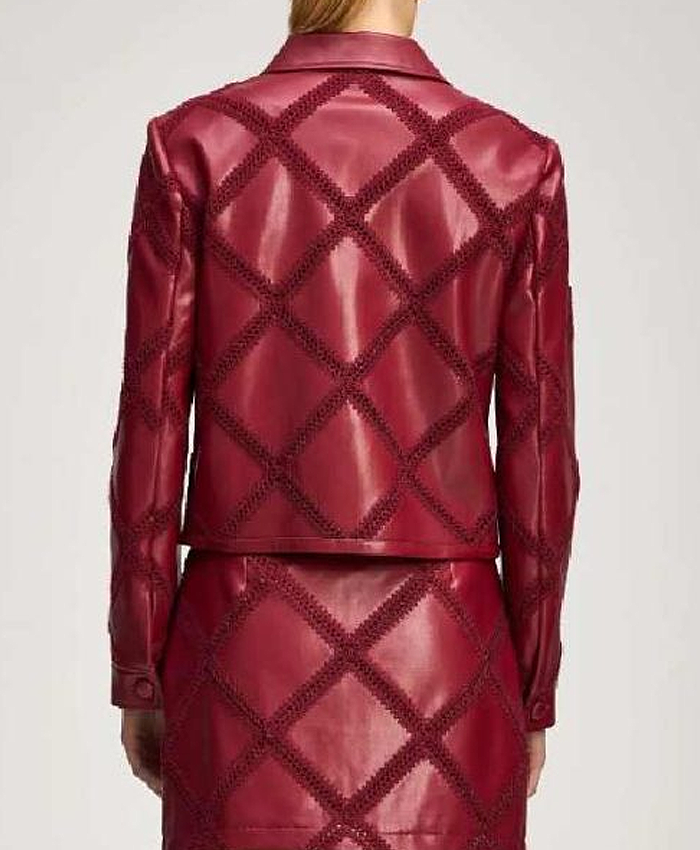 Tv Show The View 2026 Joy Behar Red Audrey Leather Jacket Back