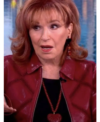 Tv Show The View 2026 Joy Behar Red Audrey Leather Jacket Closeup