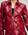 Tv Show The View 2026 Joy Behar Red Audrey Leather Jacket Front
