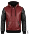 Two-Tone Leather Hoodie