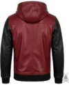 Two-Tone Leather Hoodie back