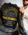 Ultimate Fighting Championship Los Angeles 331 California Black Wool and Leather Varsity Jacket Back
