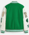 WWE SmackDown 2026 Mia Yim Green and White Varsity Letterman Jacket Back