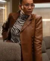 Will Trent S03 Amanda Wagner Brown Leather Blazer