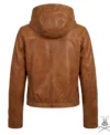 Womens Caramel Crunch Leather Hoodie back view