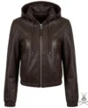 Buy Womens Chocolate Leather Hoodie