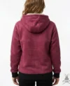 Womens Ira Hot Pink Suede Leather Hoodie back