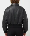 Womens Oversized Leather MA-1 Bomber Jacket back