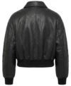 Womens Oversized Leather MA-1 Bomber Jacket back view