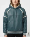 Womens Steele Dark Cyan Leather Sweatshirt
