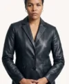 Zahra Newman Last Seen 2026 Leather Blazer