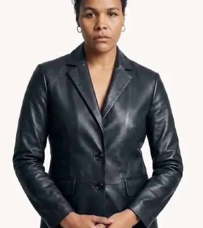 Zahra Newman Last Seen 2026 Leather Blazer