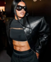 American Singer Teyana Taylor Event Black Leather Bomber Jacket Right