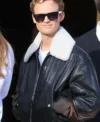 Anson Boon Paris Fashion Week 2026 Black Leather Aviator Bomber Jacket