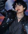 BTS Kim Taehyung On Song Mv Black Leather Jacket Closeup