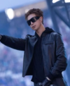 BTS World Tour Arirang Kim Namjoon Black Leather Jacket Left