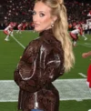 Buy Allegiant Stadium 2026 Brittany Mahomes Brown Leather Jacket