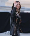 Buy Ana de Armas Paris Fashion Week 2026 Black Leather Blazer