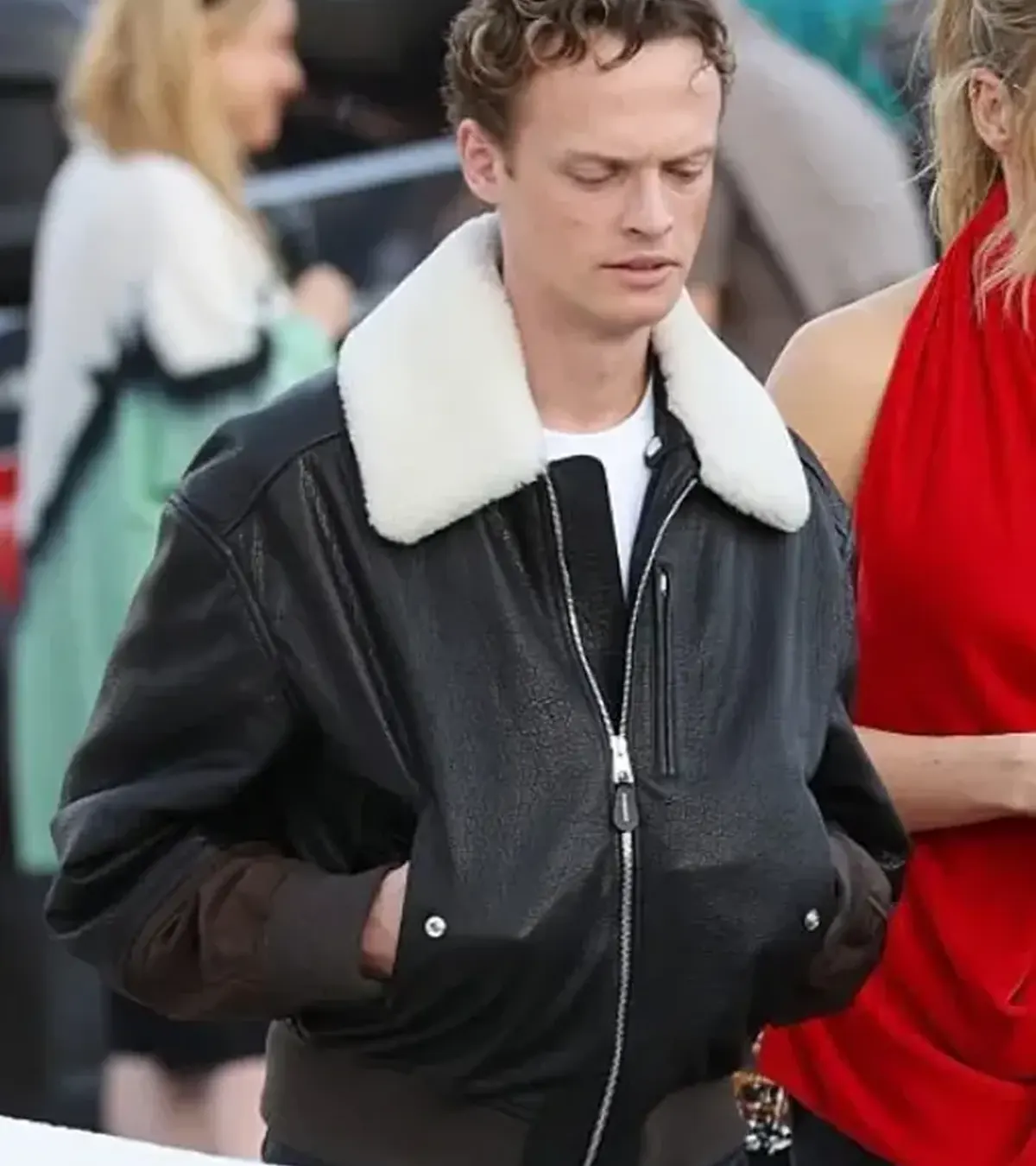 Buy Anson Boon Paris Fashion Week 2026 Black Leather Aviator Bomber Jacket On Sale