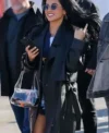 Buy Becky G Super Bowl LX 2026 Black Leather Trench Coat