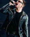 Buy Bono Vox U2 Innocence Experience Black Leather Biker Jacket On Sale