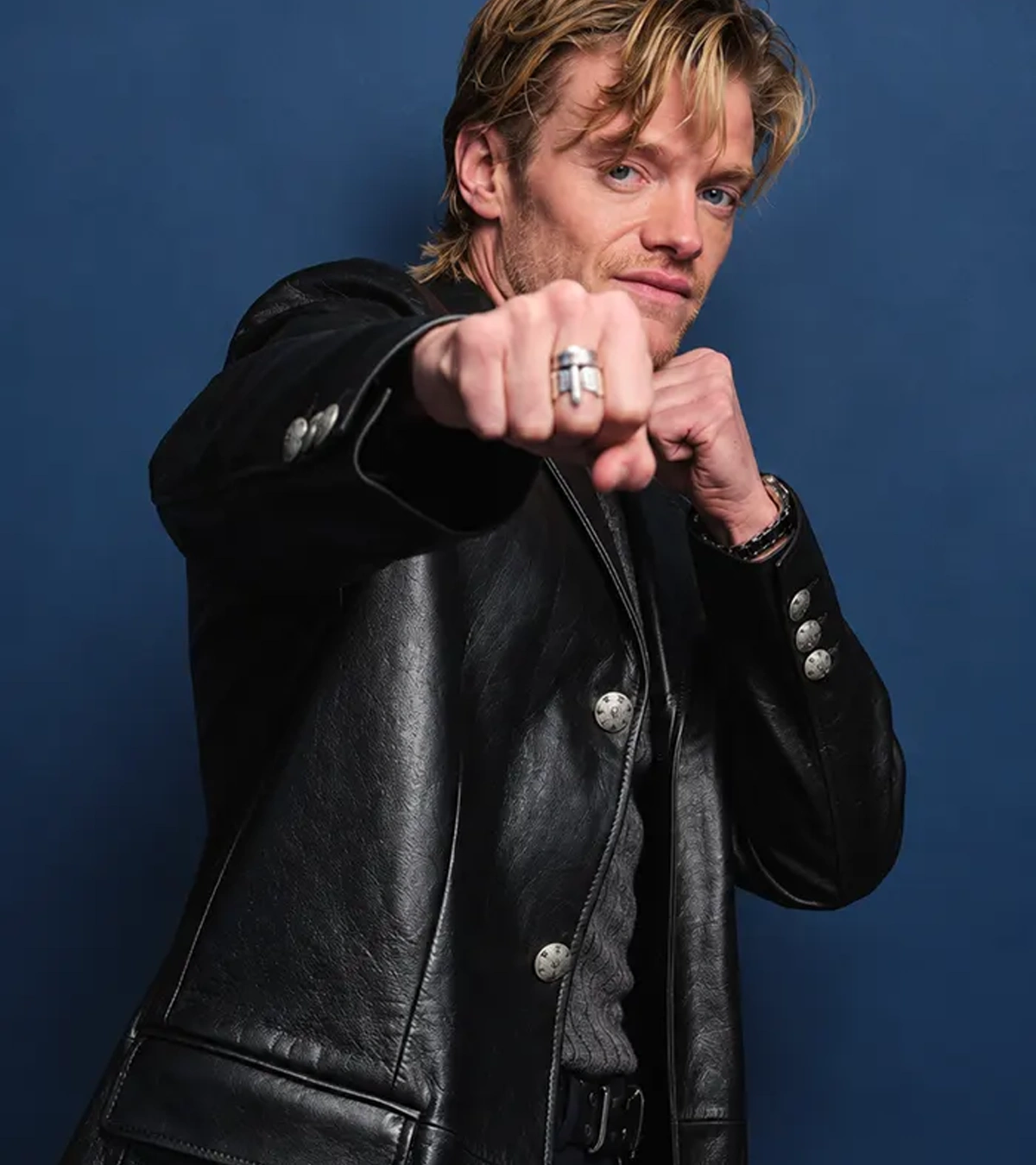Buy Clayface Promote 2026 Tom Rhys Harries Black Leather Coat On Sale