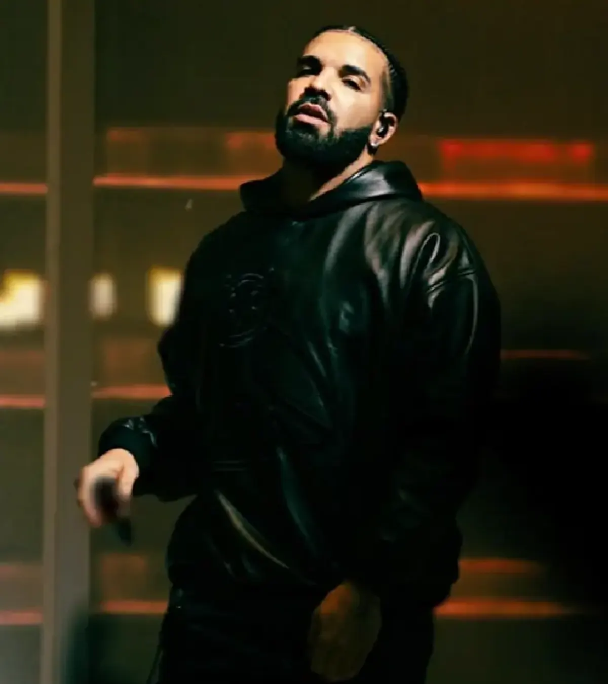 Buy Drake OVO Black Pullover Leather Hoodie On Sale