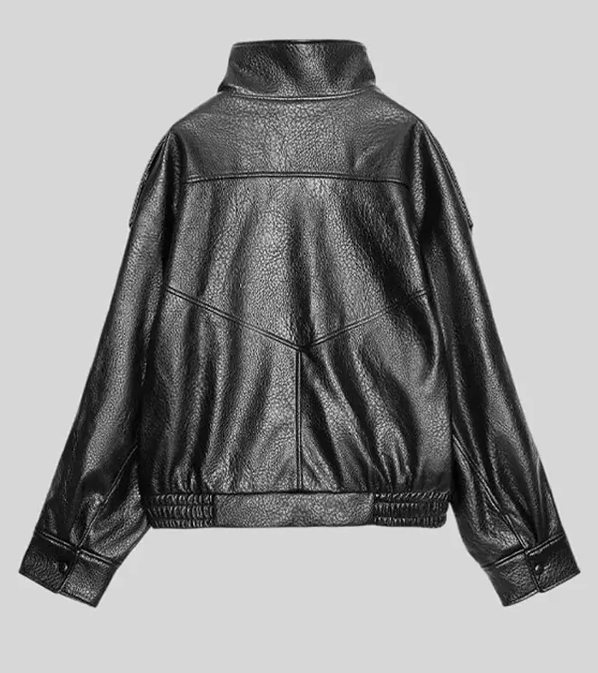 Buy I Play Rocky Stephan James Pebbled Leather Bomber Jacket