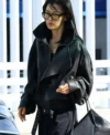 Buy Incheon International Airport 2026 Jeon Ji-Hyun Oversized Black Leather Jacket On Sale
