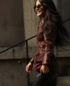 Buy Jade Picon Paris Fashion Week SS27 Brown Leather Jacket For Sale