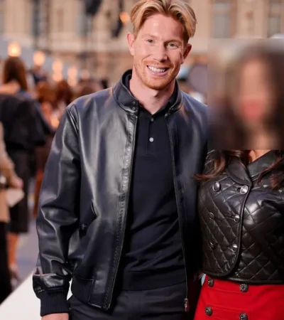Buy Louis Vuitton show Paris 2026 Kevin De Bruyne Black Leather Jacket On Sale
