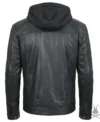 Buy Mens Black Genuine Leather Biker Jacket with Hoodie