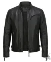 Buy Mens Black Leather Biker Jacket
