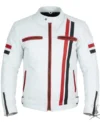 Buy Mens White Genuine Leather Motorcycle Jacket