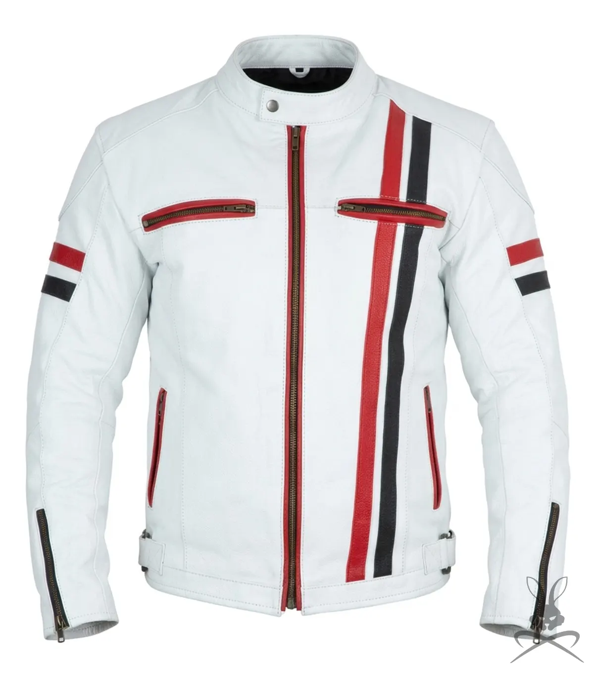 Buy Mens White Genuine Leather Motorcycle Jacket