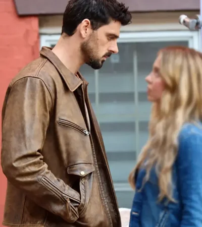 Buy Michele Morrone Movie Housemaid’s Secret Brown Leather Jacket On Sale