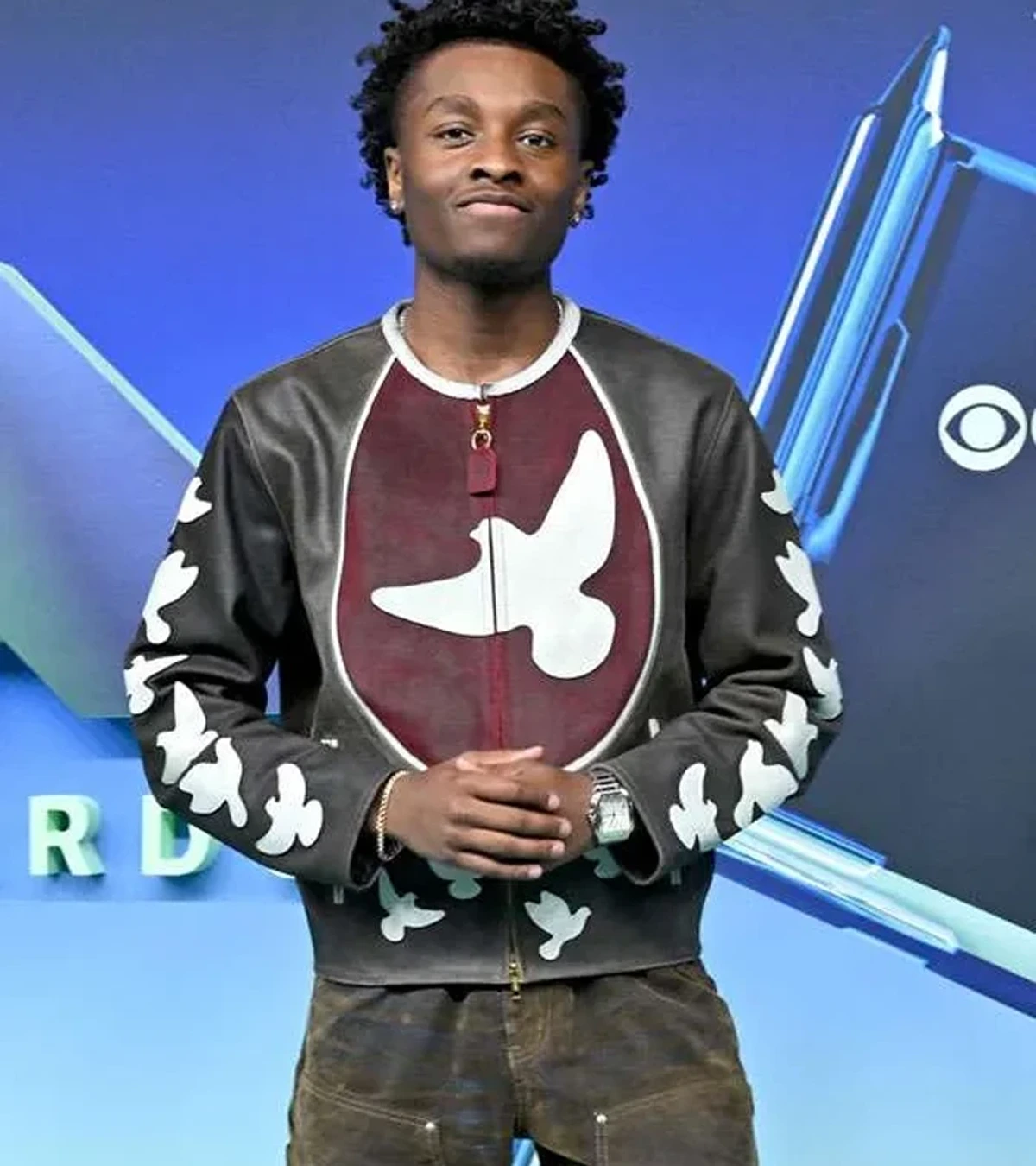 Buy Miles Caton 2026 MTV VMAS Brown Leather Jacket On Sale