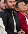 Buy NBA China games 2026 David Beckham Black Bomber Leather Jacket