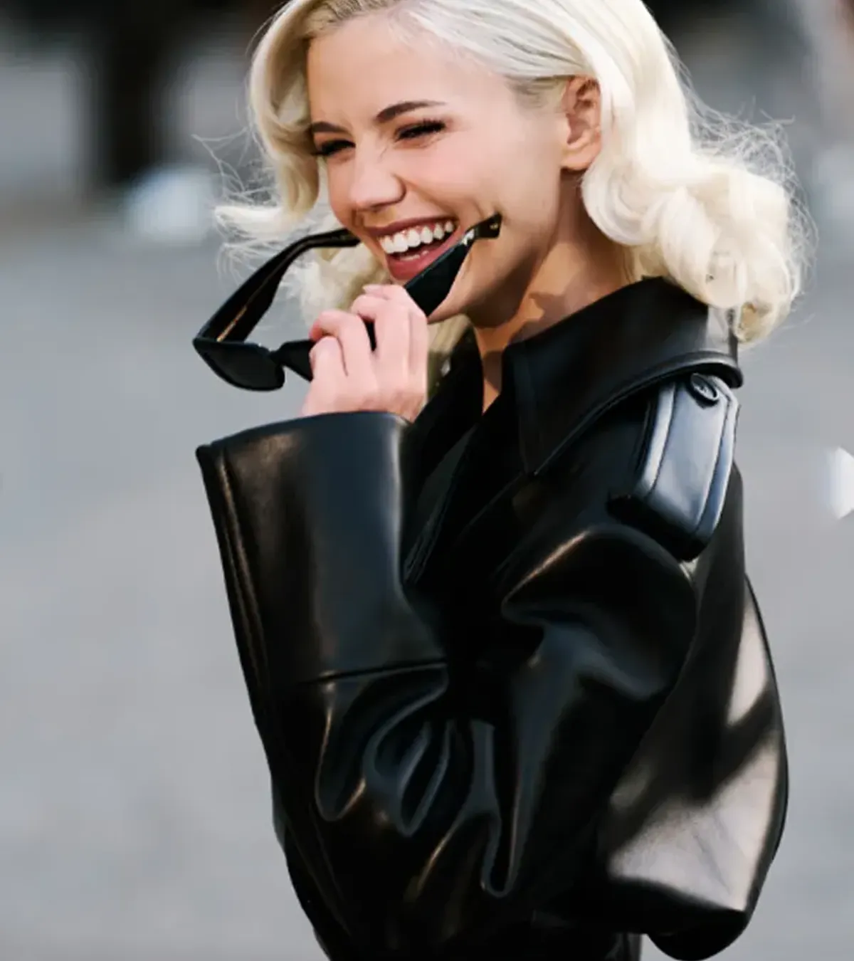 Buy NYC Fashion Show 2026 Hayes Warner Black Leather Jacket For Sale