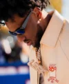 Buy Nigel Sylvester x Avirex ICON Malik Nabers White Bomber Leather Jacket