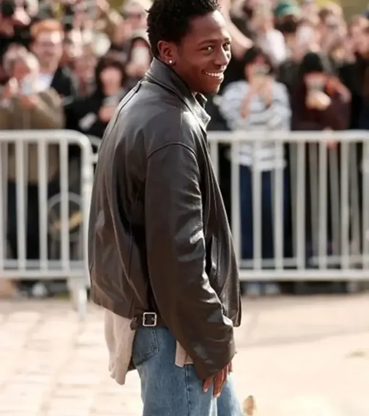 Buy Paris Fashion Week 2026 David Jonsso Black Leather Jacket On Sale